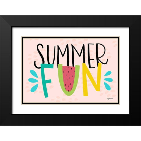 Summer Fun Black Modern Wood Framed Art Print with Double Matting by Brown, Kyra