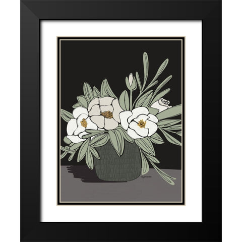 Floral Black Modern Wood Framed Art Print with Double Matting by Brown, Kyra