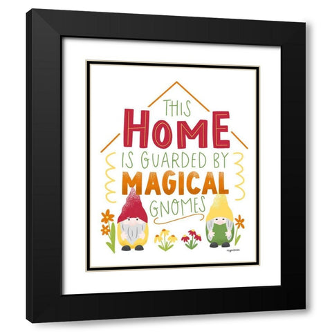 Magical Gnomes Black Modern Wood Framed Art Print with Double Matting by Brown, Kyra
