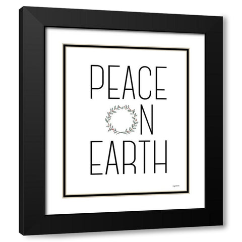 Peace on Earth Black Modern Wood Framed Art Print with Double Matting by Brown, Kyra