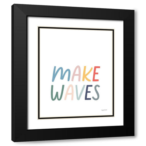 Make Waves Black Modern Wood Framed Art Print with Double Matting by Brown, Kyra
