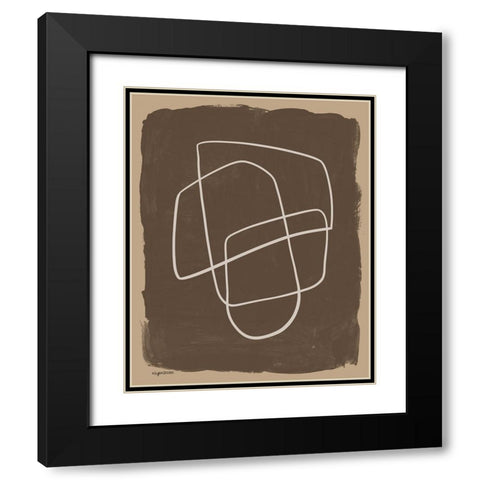 Brown Abstract II Black Modern Wood Framed Art Print with Double Matting by Brown, Kyra