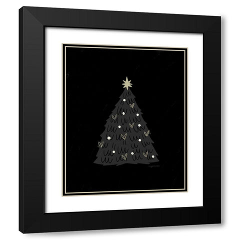 Christmas Tree Black Modern Wood Framed Art Print with Double Matting by Brown, Kyra
