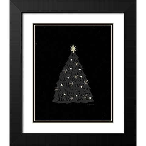 Christmas Tree Black Modern Wood Framed Art Print with Double Matting by Brown, Kyra