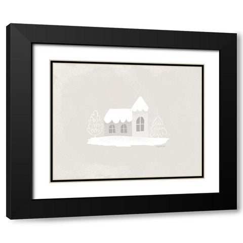 Winter Cottage Black Modern Wood Framed Art Print with Double Matting by Brown, Kyra