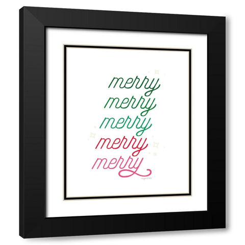 Merry Black Modern Wood Framed Art Print with Double Matting by Brown, Kyra