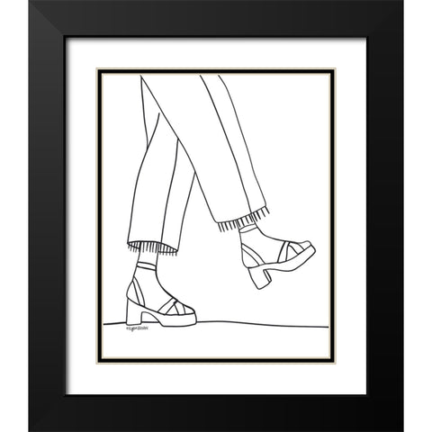 BW Fancy Feet II Black Modern Wood Framed Art Print with Double Matting by Brown, Kyra