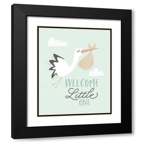 Stork Black Modern Wood Framed Art Print with Double Matting by Brown, Kyra