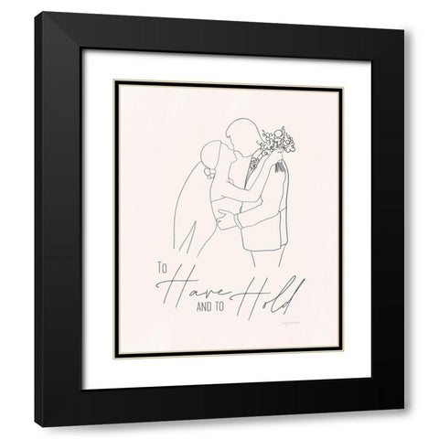 Bride and Groom Black Modern Wood Framed Art Print with Double Matting by Brown, Kyra