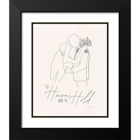 Bride and Groom Black Modern Wood Framed Art Print with Double Matting by Brown, Kyra
