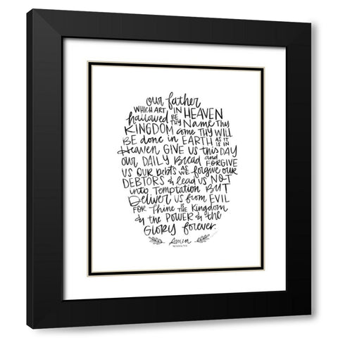 Lords Prayer Black Modern Wood Framed Art Print with Double Matting by Brown, Kyra
