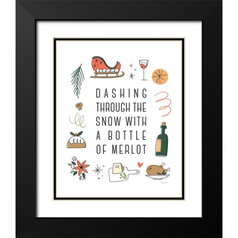 Dashing Merlot Black Modern Wood Framed Art Print with Double Matting by Brown, Kyra