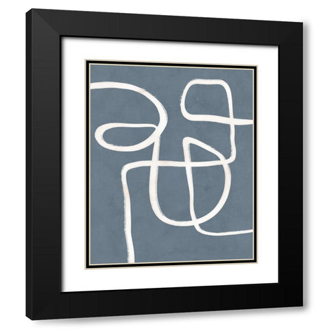 Freeflow Line I Black Modern Wood Framed Art Print with Double Matting by Blue, Nina