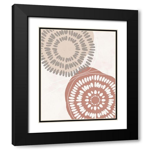 Boho Circles II Black Modern Wood Framed Art Print with Double Matting by Blue, Nina
