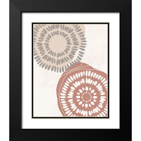 Boho Circles II Black Modern Wood Framed Art Print with Double Matting by Blue, Nina