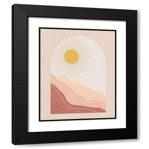 Boho Sun Black Modern Wood Framed Art Print with Double Matting by Blue, Nina