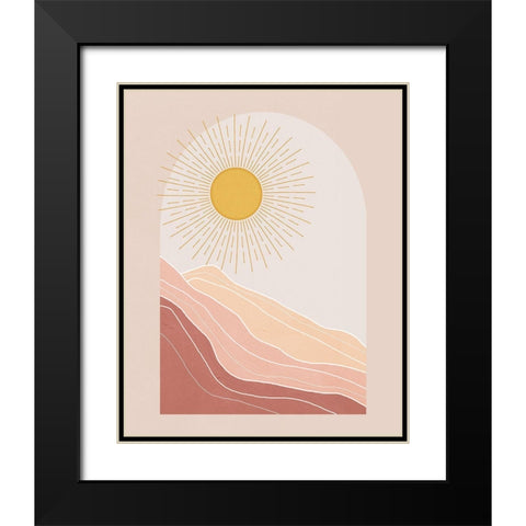 Boho Sun Black Modern Wood Framed Art Print with Double Matting by Blue, Nina