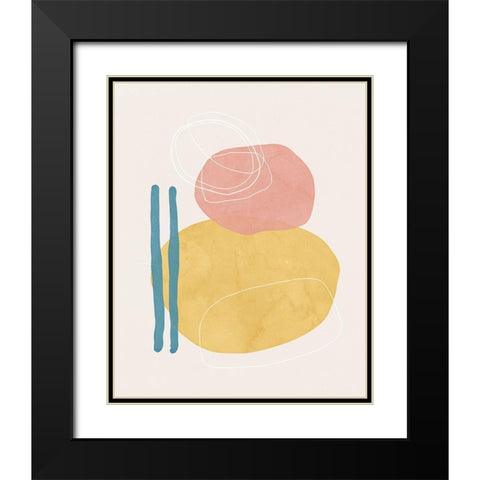 Colorful Shapes I Black Modern Wood Framed Art Print with Double Matting by Blue, Nina