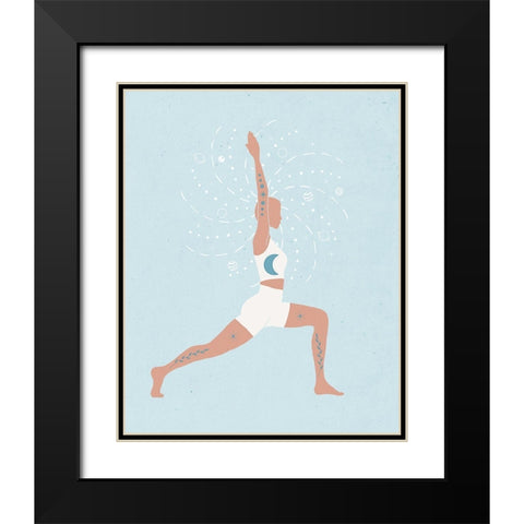 Yoga Pose II Black Modern Wood Framed Art Print with Double Matting by Blue, Nina