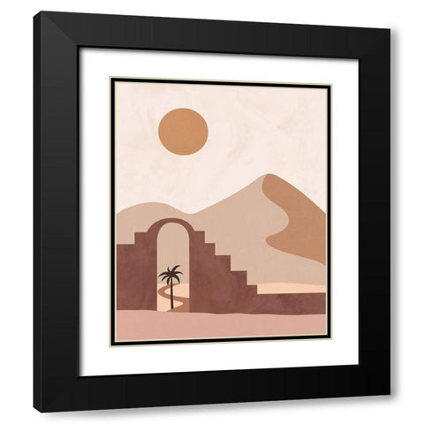 Boho Landscape II Black Modern Wood Framed Art Print with Double Matting by Blue, Nina