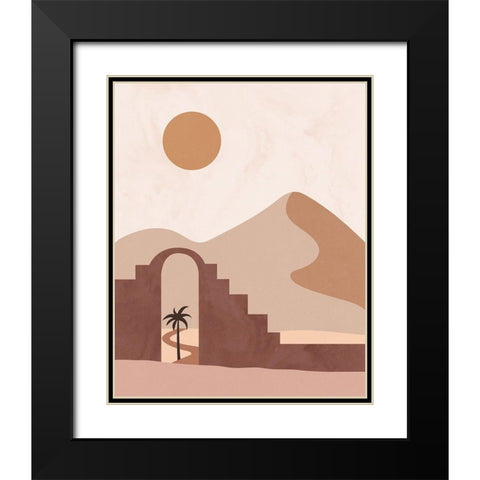 Boho Landscape II Black Modern Wood Framed Art Print with Double Matting by Blue, Nina