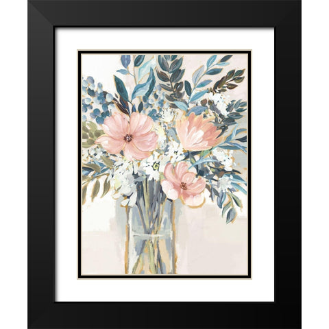 Neutral Bouquet II Black Modern Wood Framed Art Print with Double Matting by Blue, Nina