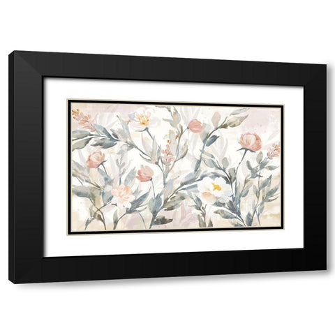 Farmhouse Floral Black Modern Wood Framed Art Print with Double Matting by Blue, Nina