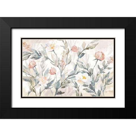 Farmhouse Floral Black Modern Wood Framed Art Print with Double Matting by Blue, Nina