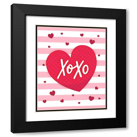XoXo Black Modern Wood Framed Art Print with Double Matting by Blue, Nina
