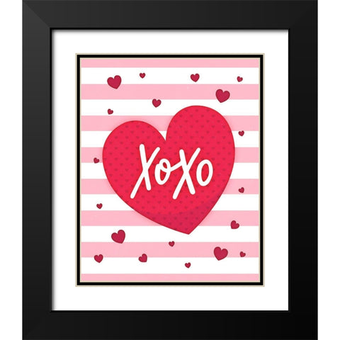 XoXo Black Modern Wood Framed Art Print with Double Matting by Blue, Nina