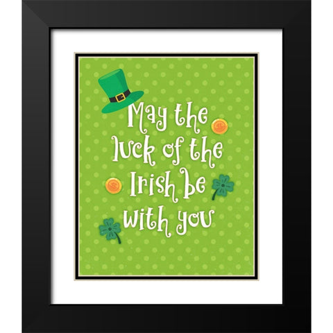 Luck of the Irish Black Modern Wood Framed Art Print with Double Matting by Blue, Nina