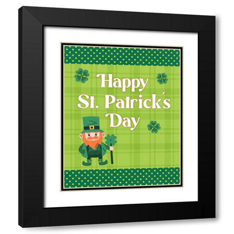 St. Patricks Day Black Modern Wood Framed Art Print with Double Matting by Blue, Nina