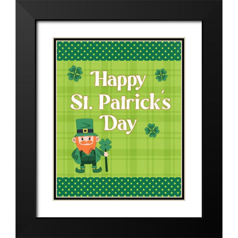 St. Patricks Day Black Modern Wood Framed Art Print with Double Matting by Blue, Nina