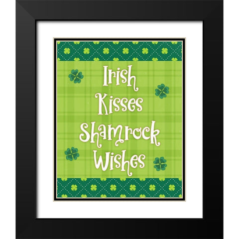 Irish Kisses Black Modern Wood Framed Art Print with Double Matting by Blue, Nina
