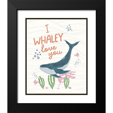 Whaley Love You Black Modern Wood Framed Art Print with Double Matting by Blue, Nina