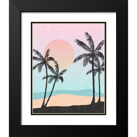 Palm Trees I Black Modern Wood Framed Art Print with Double Matting by Blue, Nina