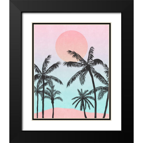 Palm Trees III Black Modern Wood Framed Art Print with Double Matting by Blue, Nina