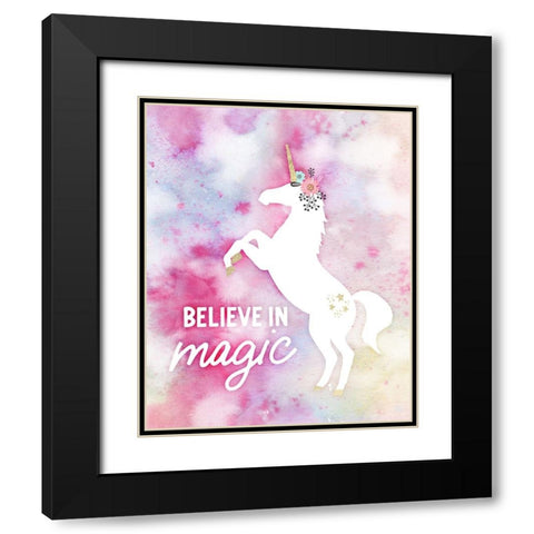Believe in Magic Black Modern Wood Framed Art Print with Double Matting by Blue, Nina