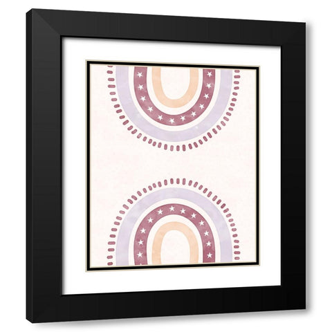 Boho Rainbows II Black Modern Wood Framed Art Print with Double Matting by Blue, Nina