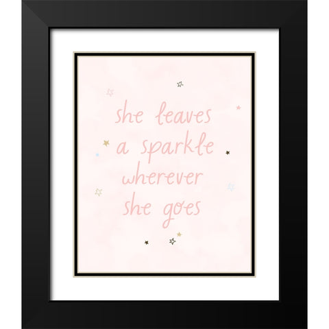 Sparkle Black Modern Wood Framed Art Print with Double Matting by Blue, Nina