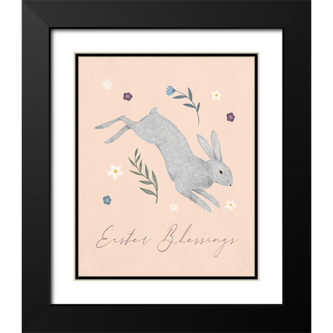 Easter Blessings Black Modern Wood Framed Art Print with Double Matting by Blue, Nina