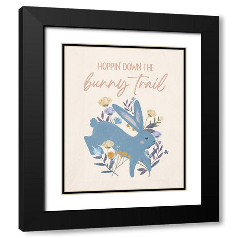 Bunny Trail Black Modern Wood Framed Art Print with Double Matting by Blue, Nina