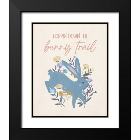 Bunny Trail Black Modern Wood Framed Art Print with Double Matting by Blue, Nina