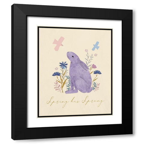 Spring has Sprung Black Modern Wood Framed Art Print with Double Matting by Blue, Nina