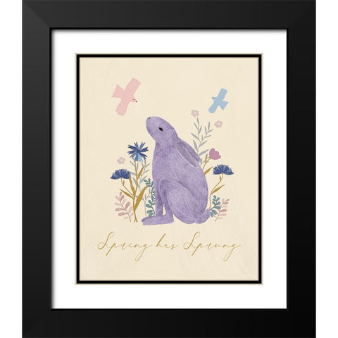 Spring has Sprung Black Modern Wood Framed Art Print with Double Matting by Blue, Nina