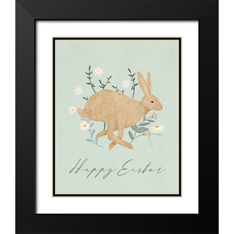 Happy Easter Black Modern Wood Framed Art Print with Double Matting by Blue, Nina