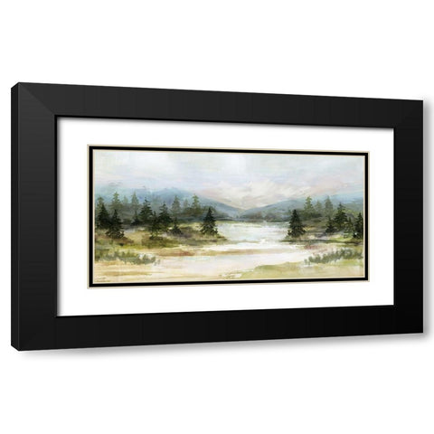 River View Black Modern Wood Framed Art Print with Double Matting by Blue, Nina