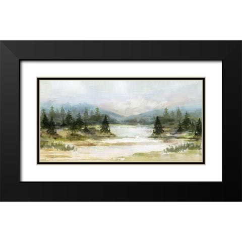 River View Black Modern Wood Framed Art Print with Double Matting by Blue, Nina