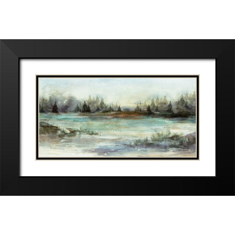 River View II Black Modern Wood Framed Art Print with Double Matting by Blue, Nina