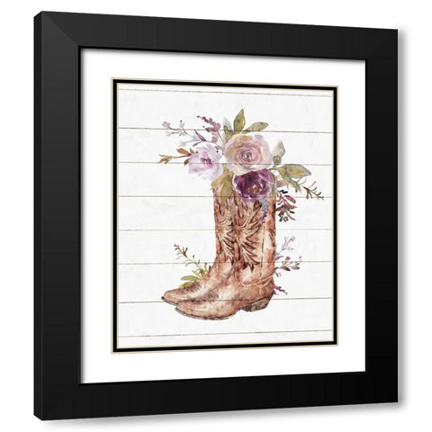 Boots Black Modern Wood Framed Art Print with Double Matting by Blue, Nina